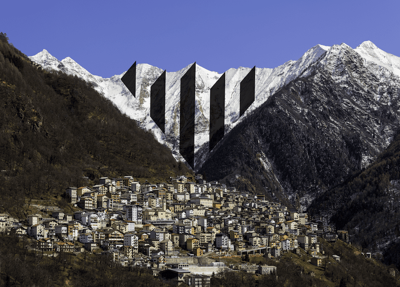 Il nuovo logo Camp sullo sfondo delle montagne di Premana