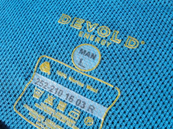 Le indicazioni di lavaggio e manutenzione della Devold Energy men T-shirt