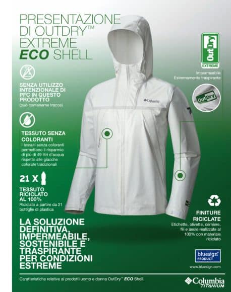 Columbia OutDry Extreme ECO, nuova tecnologia per le giacche antipioggia