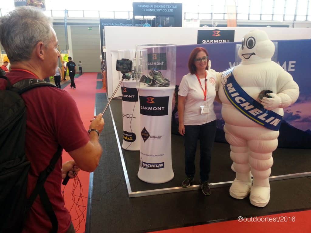 L'omino Michelin con Patrizia dalla Rosa di Garmont