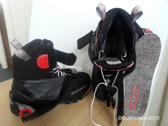 L'interno del Pumori LX e il sottopiede in feltro