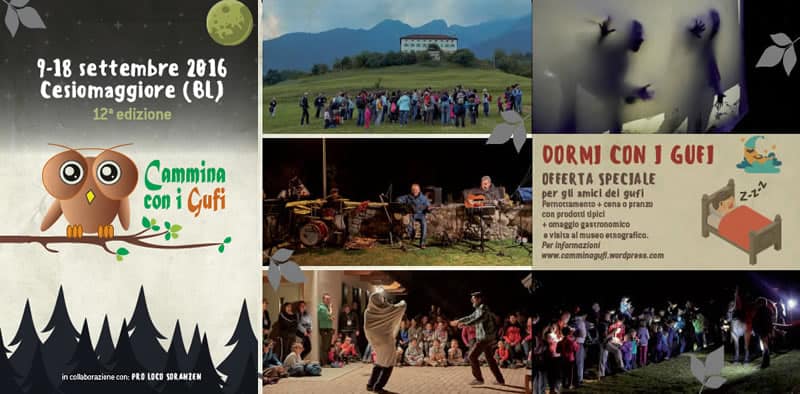 Cammina con i Gufi, la locandina dell'edizione 2016 dall'9 al 18 settembre