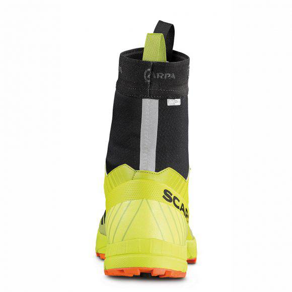 Scarpa Atom S Evo Od colore lime posteriore