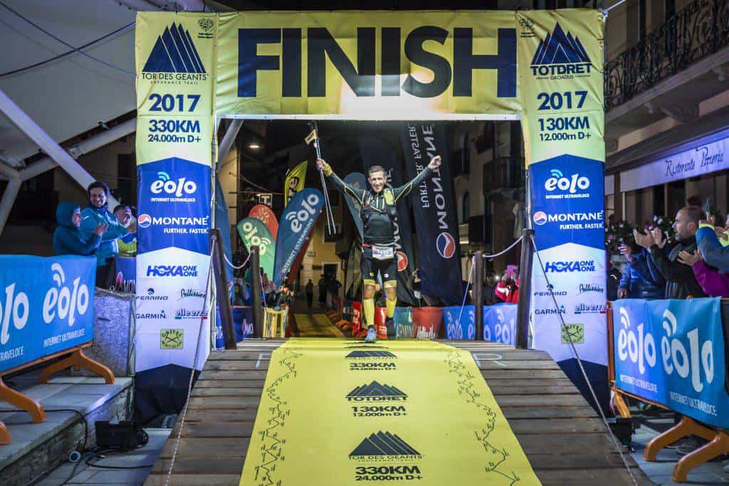 Javier Dominguez all'arrivo del Tor de Geants 2017 (PH Stefano Jeantet)