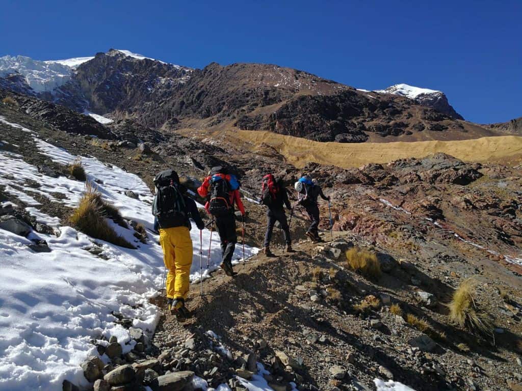 In salita verso la cima Sud