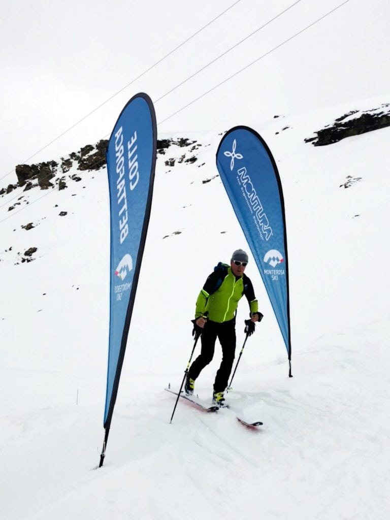 Il punto di arrivo al Colle Bettaforca del percorso attrezzato da sci alpinismo monterosa Ski/Montura
