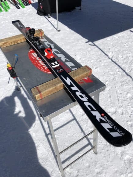 Stöckli Laser WRT St, sul banco dello skiman