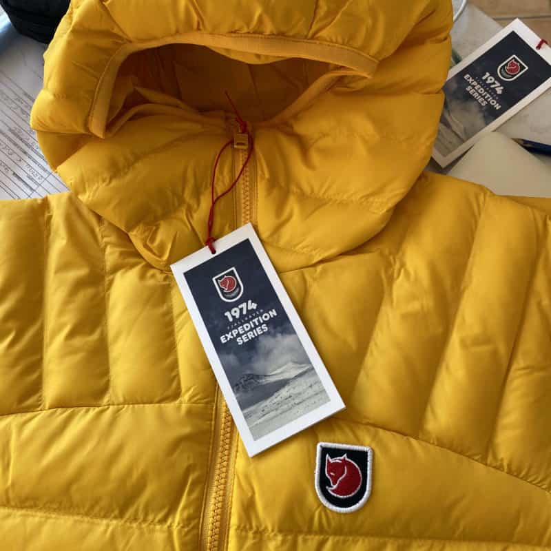 Fjällräven Expedition Lätt Hoodie, versione donna in giallo