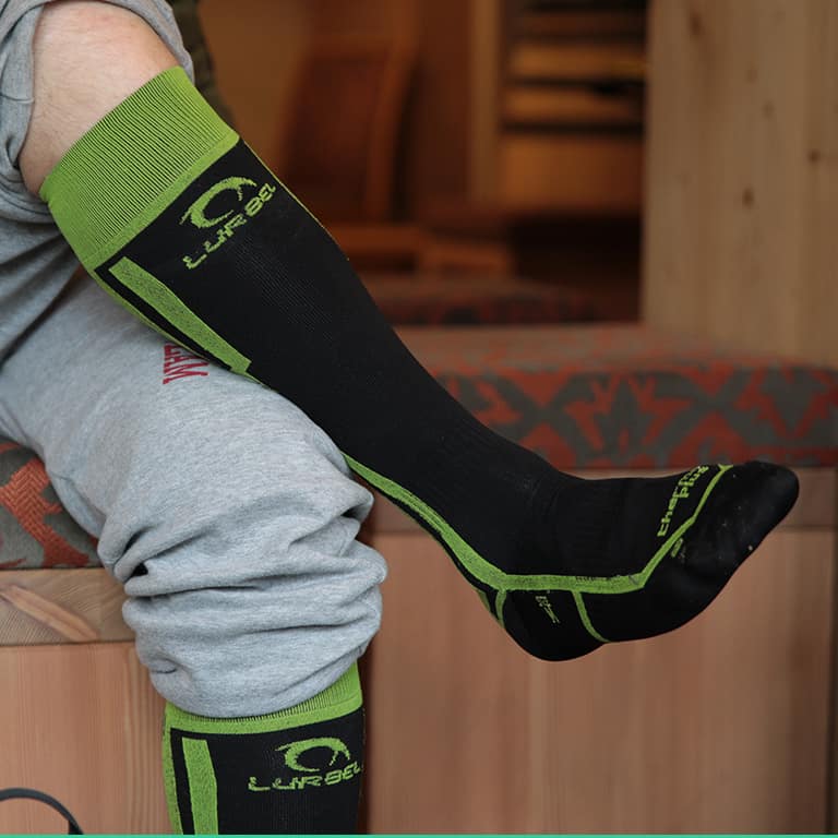 Le calze Lurbel Ski Pro, presentano una vestibilità precisa e stabilità di altissimo livello