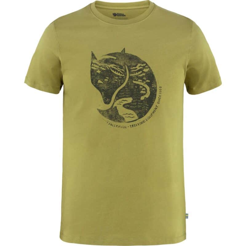 Fjällräven Arctic Fox T-shirt, maglietta in cotone biologico, in senape