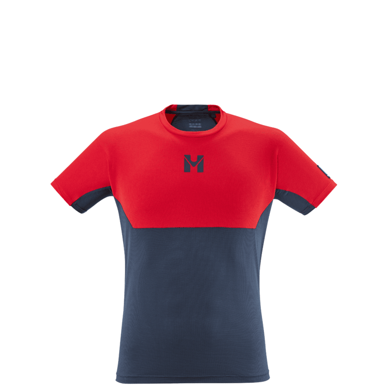 Millet Trilogy Sky TS SS, maglia da uomo maniche corte da sky running, in rosso e grigio.