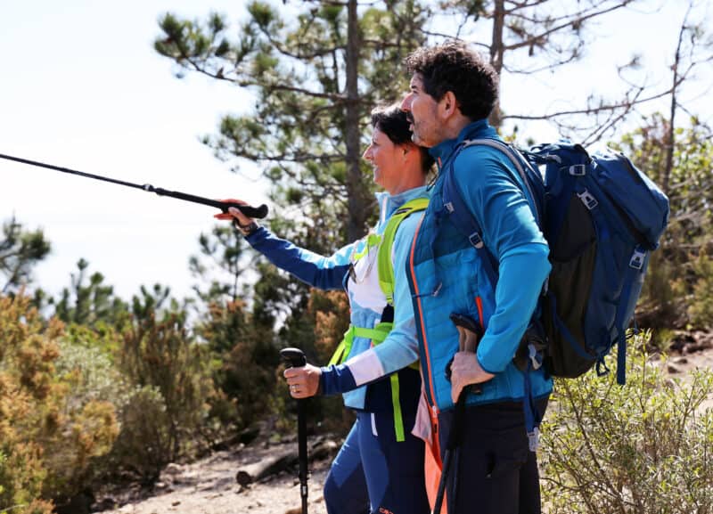 Un momento di sosta durante il test trekking dedicato ai completi CMP.