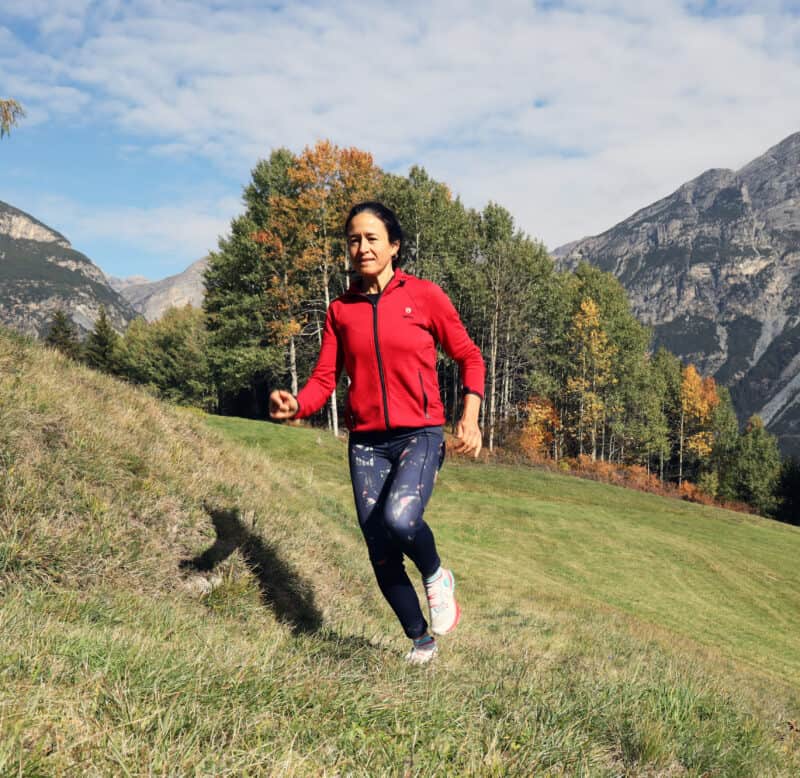 Catia Baldassarri durante il test trail running a Bormio.