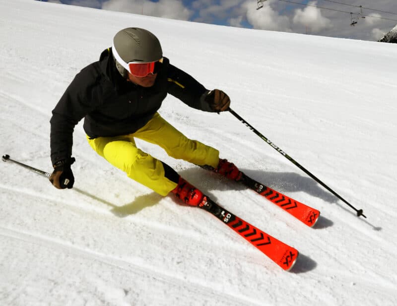Gianluca Partel, tester trentino, in azione a Pampeago 2023.