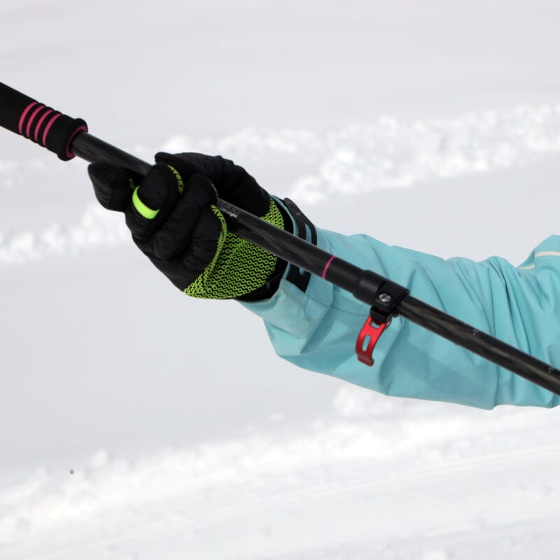 Il meccanismo Powerlock 3.0 del bastone Komperdell Carbon C2 Ultralight.