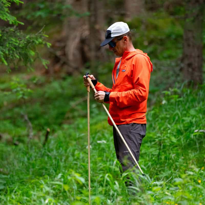 Bastone da nordic walking Komperdell Bayamo Bamboo, durante il test.