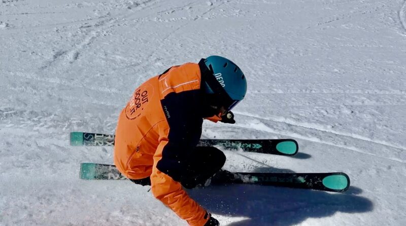 Emanuele Flamini in azione a Cervinia.