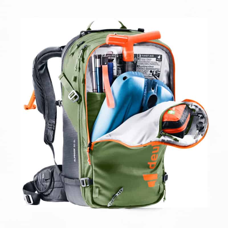 Scomparto per kit artva, pala, sonda. Deuter Alproof 32.