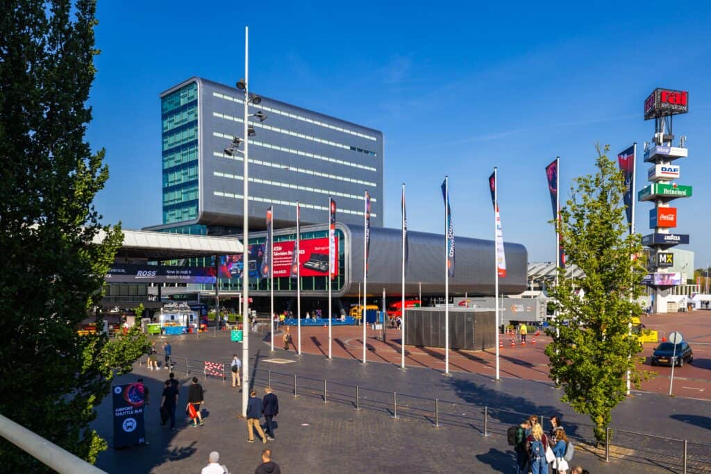 ISPO Amsterdam - ingresso esterno del RAI di Amsterdam, sede della fiera dal 2026